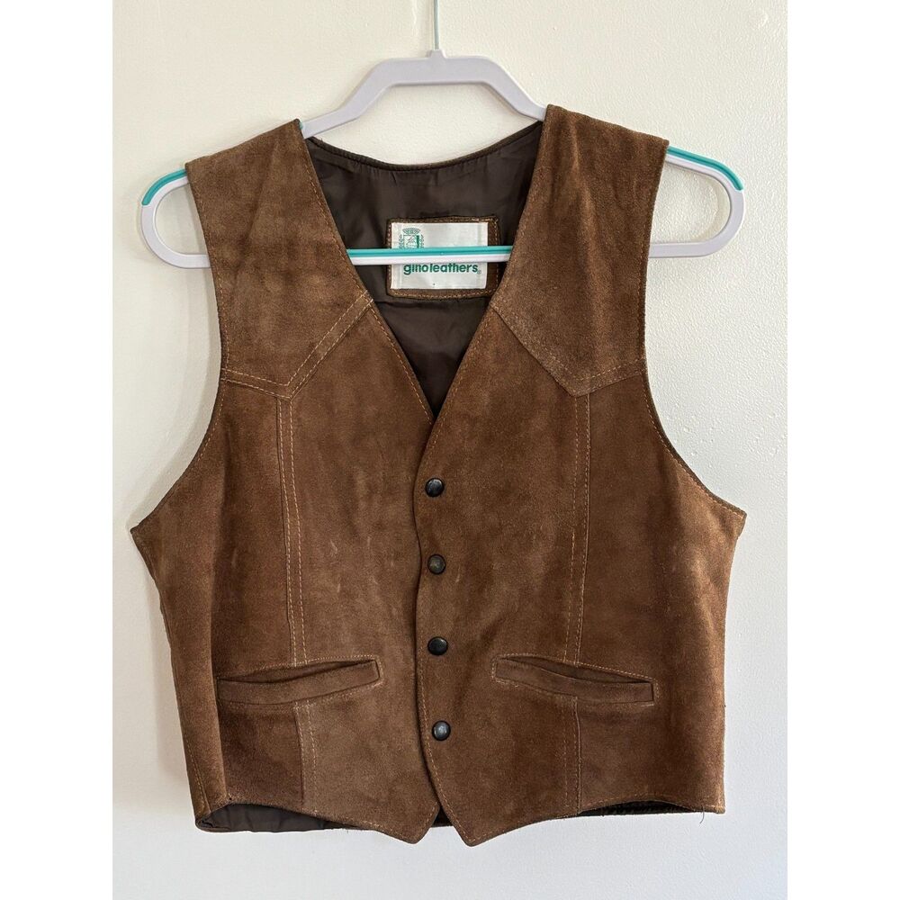 Vintage brown suede western vest